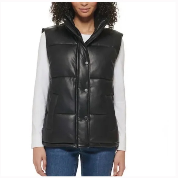 🎈SALE Marc New York Faux Leather Puffer Vest Size XL or XXL NEW - Picture 2 of 7
